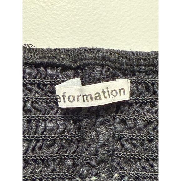 Reformation Black Linen Crop Top Size 8 - Picture 4 of 5
